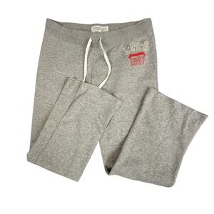 Aero Women's Medium Grey Sweatpants Logo 1987 Wide‎ Leg Retro Aeropostale